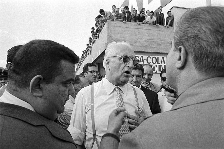 'Il Commendatore' Enzo Ferrari, Monza 1967. In the background Mauro Forghieri (left).