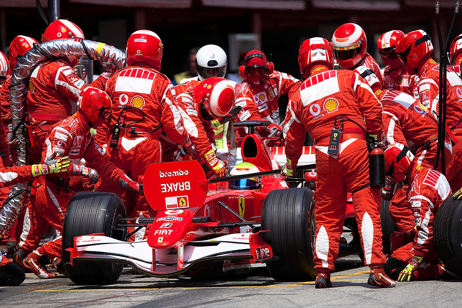 Pit stop of Felipe Massa
