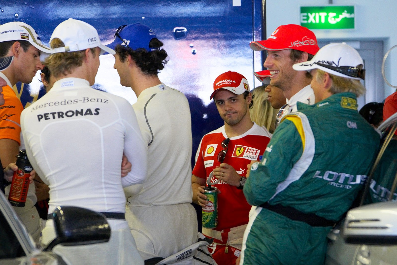 Felipe Massa amidst the other drivers