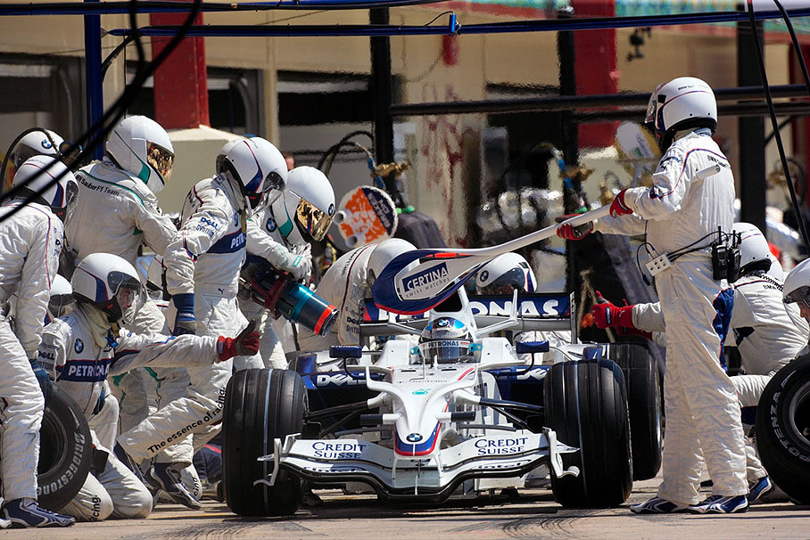 Pit stop of Nick Heidfeld