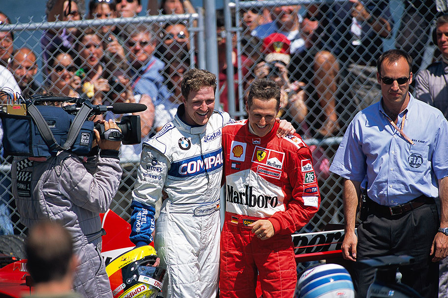 The two Schumacher brothers after the race