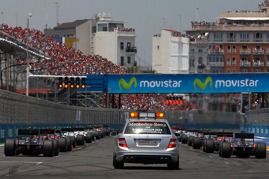 The start of the 2010 European Grand Prix