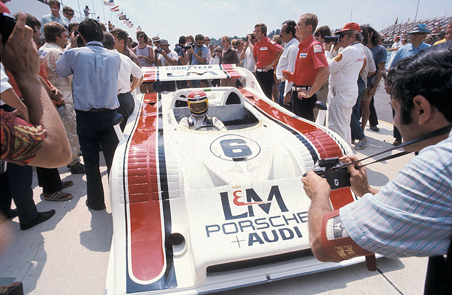 Can-Am Watkins Glen 1972: George Follmer in Penske's Porsche 917/10 TC prepares for practice