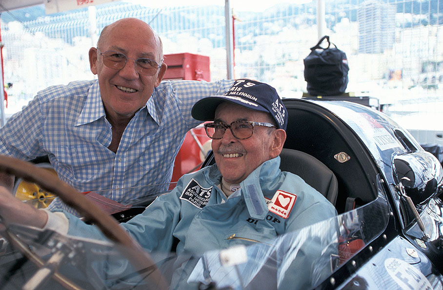 Stirling Moss and Maurice Trintignant (in the cockpit), Monaco Historic GP 2000