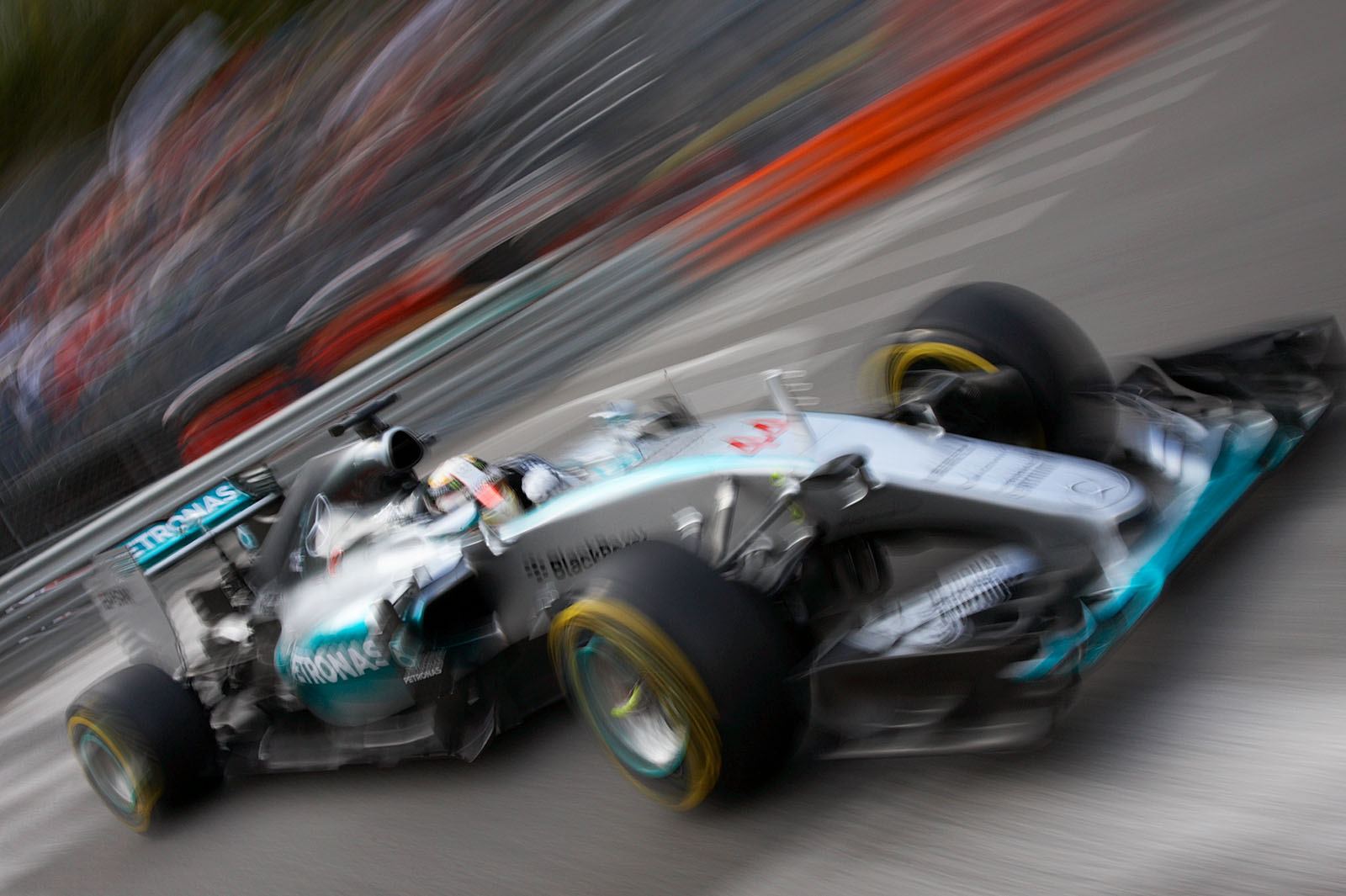 Lewis Hamilton, Mercedes, during Thursday morning practice, Monte Carlo Grand Prix, 2015